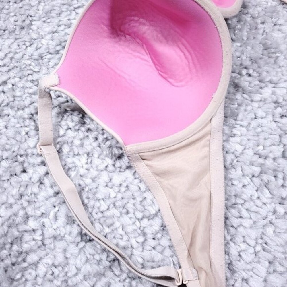 Victoria's Secret PINK Wear Everywhere T-Shirt Lightly Lined Bra 36D Beige Tan - Picture 10 of 13